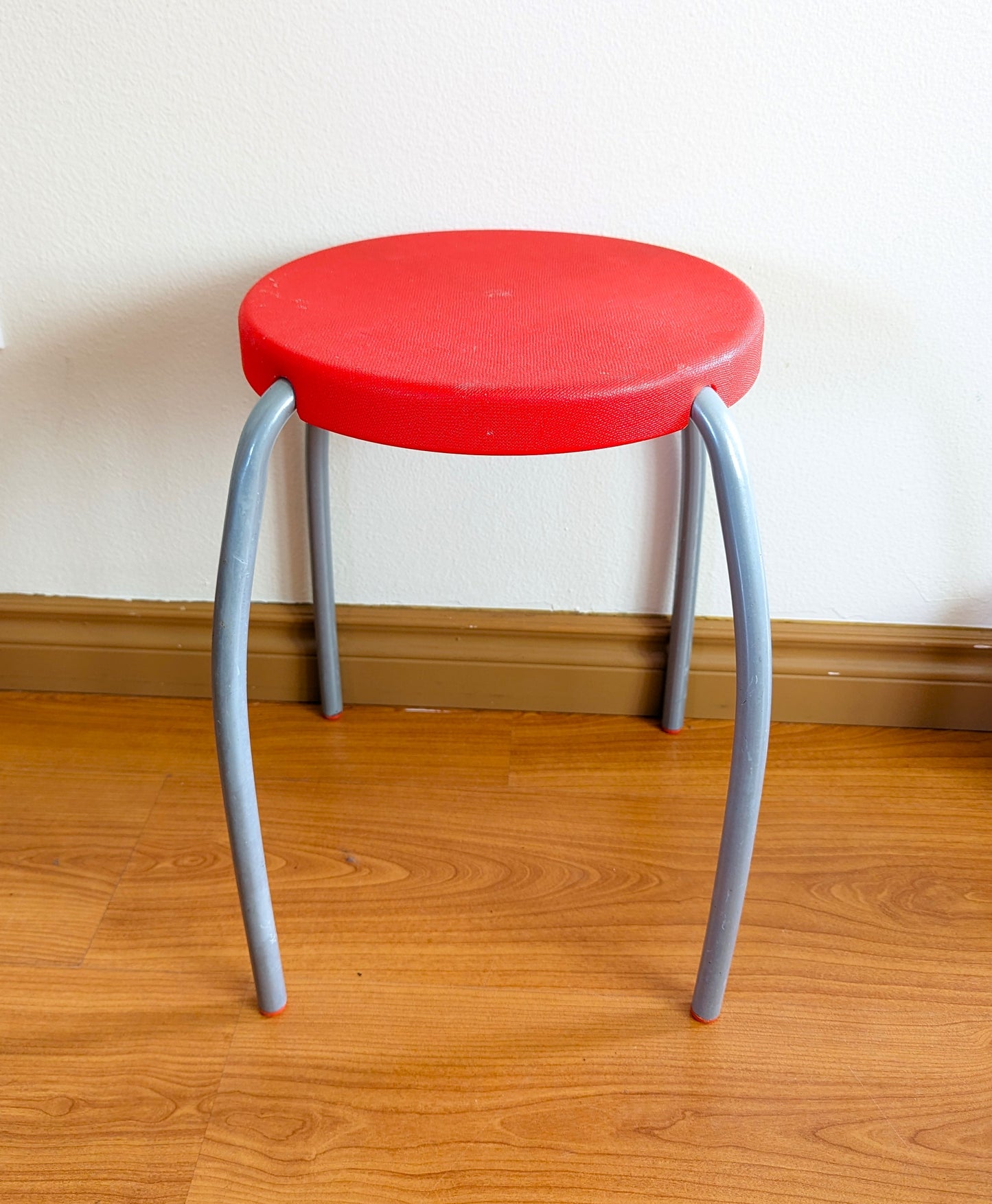 Vintage 70s Ikea Plastic Colorful Stools Retro Red Black Green