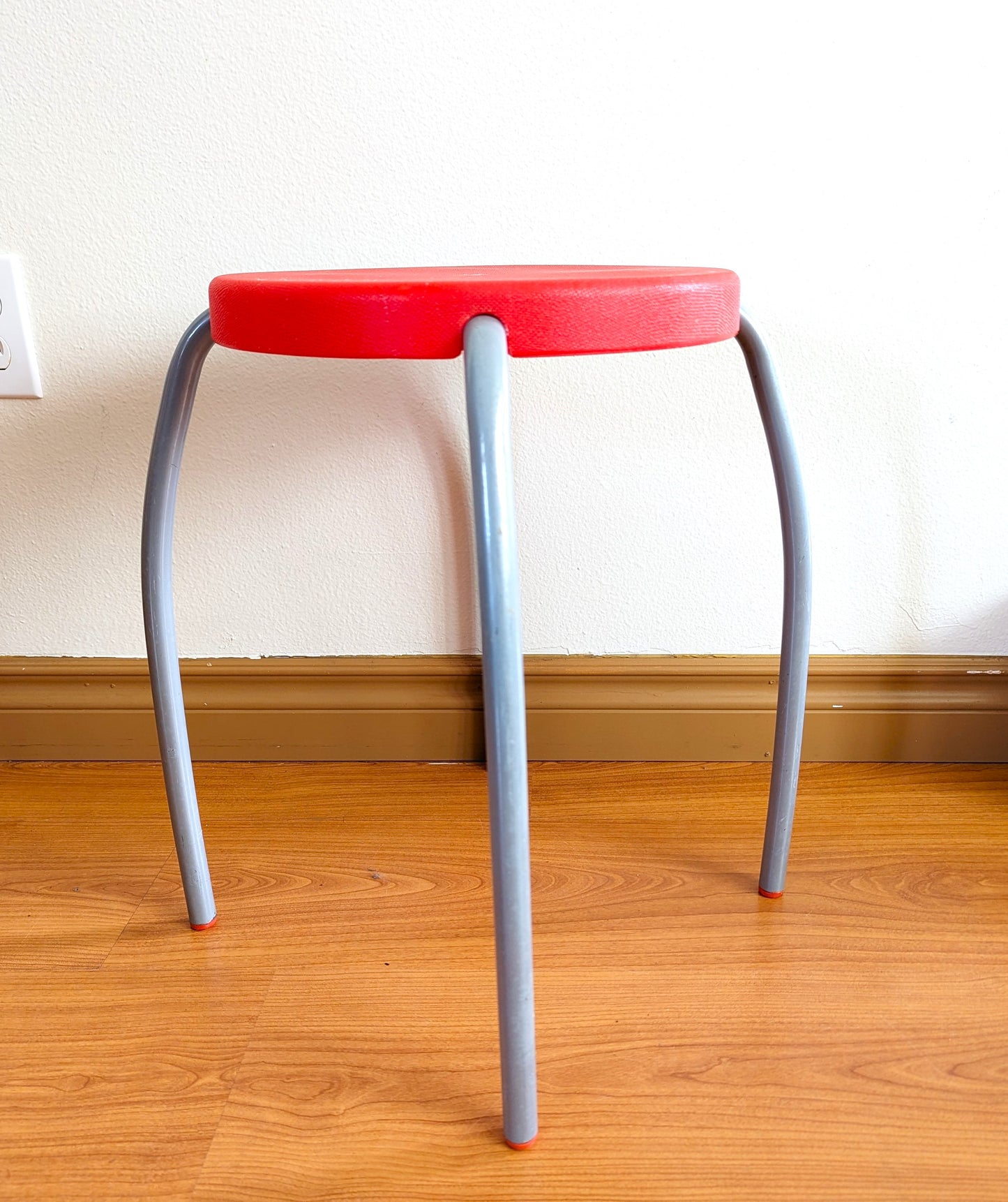 Vintage 70s Ikea Plastic Colorful Stools Retro Red Black Green