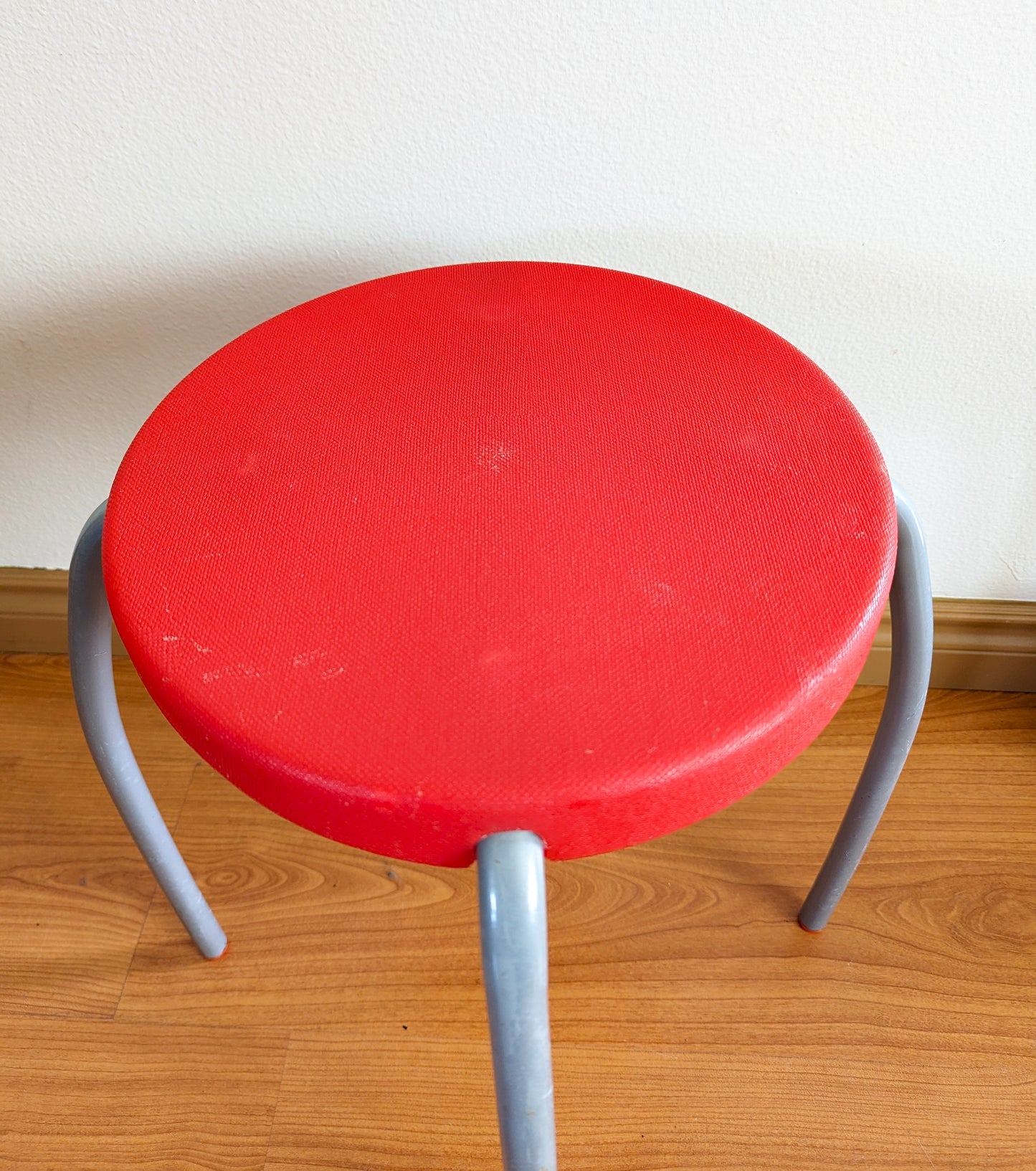 Vintage 70s Ikea Plastic Colorful Stools Retro Red Black Green