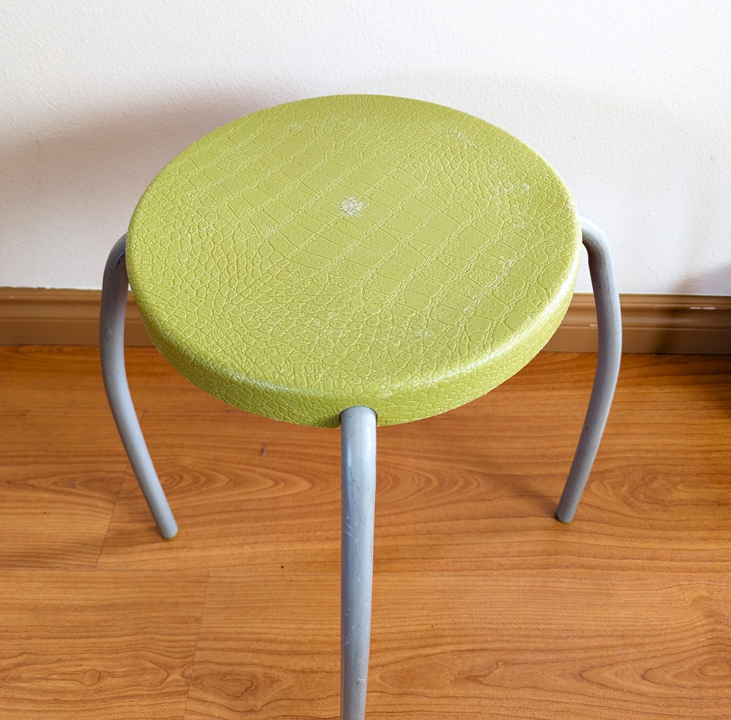 Vintage 70s Ikea Plastic Colorful Stools Retro Red Black Green