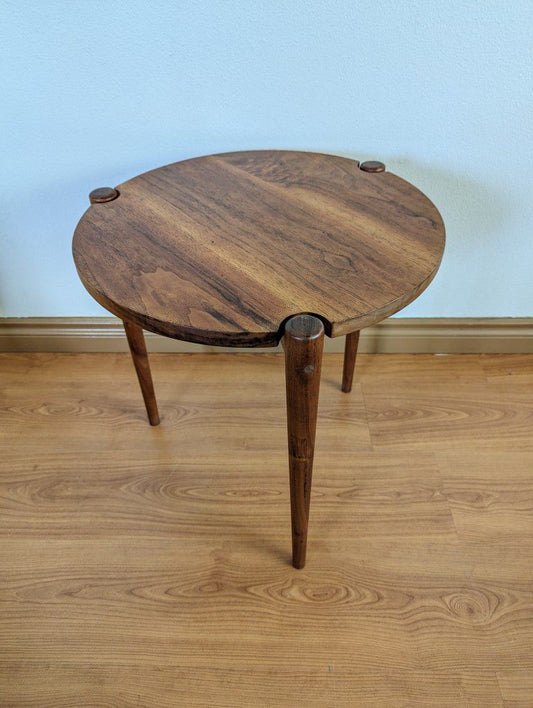 MCM / Danish Modern Floating Solid Walnut Round End Table