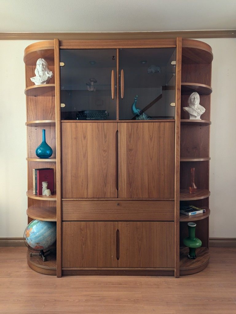 Danish Modern 3 Piece Teak Wall Unit Made In Denmark