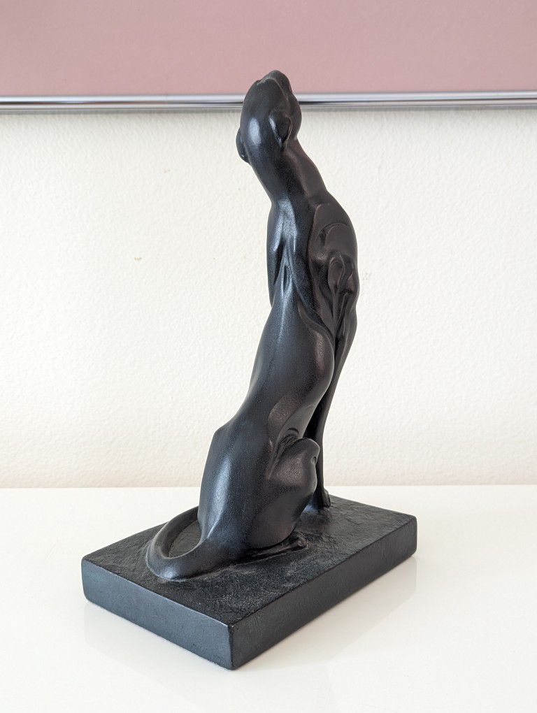 Vintage 1996 Art Deco Black Panther by Alexander Daniel for Austin Sculpture