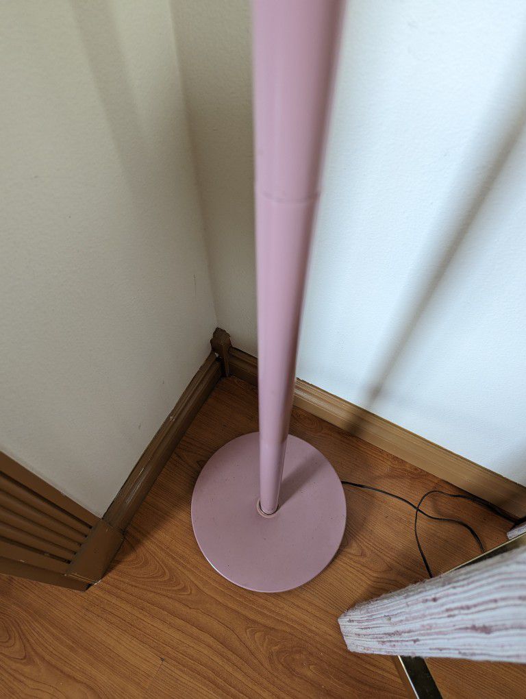 Postmodern Vintage Pink & Lucite Memphis Saucer Floor Lamp