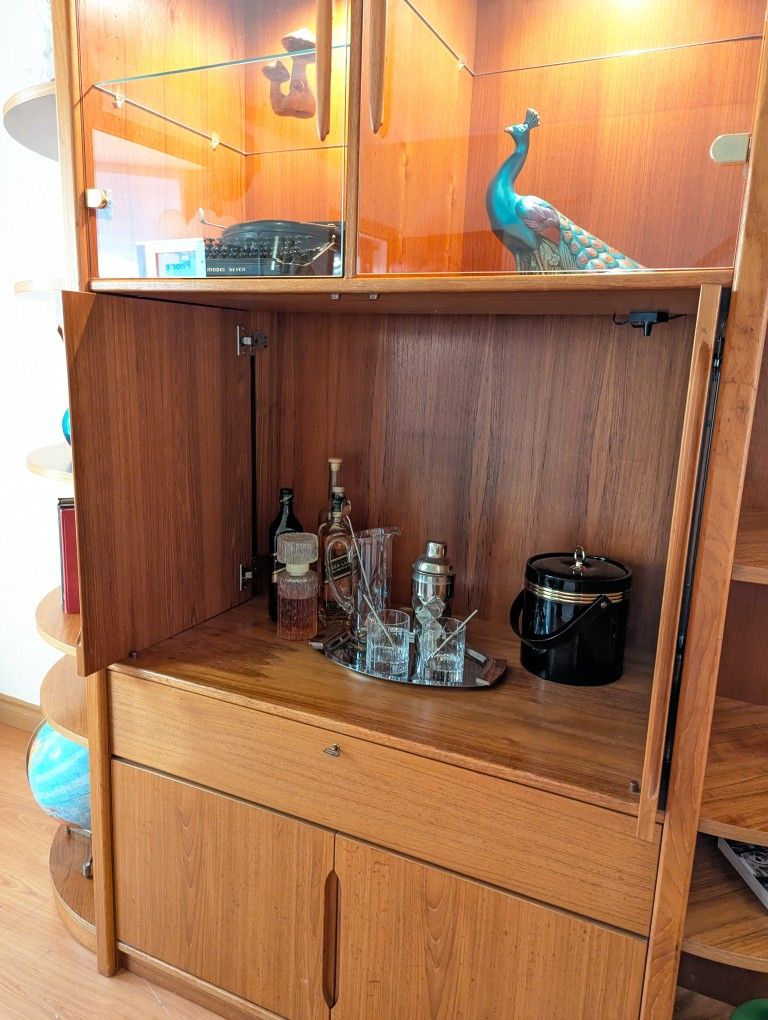 Danish Modern 3 Piece Teak Wall Unit Made In Denmark