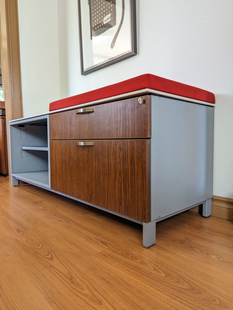 Herman Miller Low Metal Credenza / Record Player Stand & Storage Cabinet