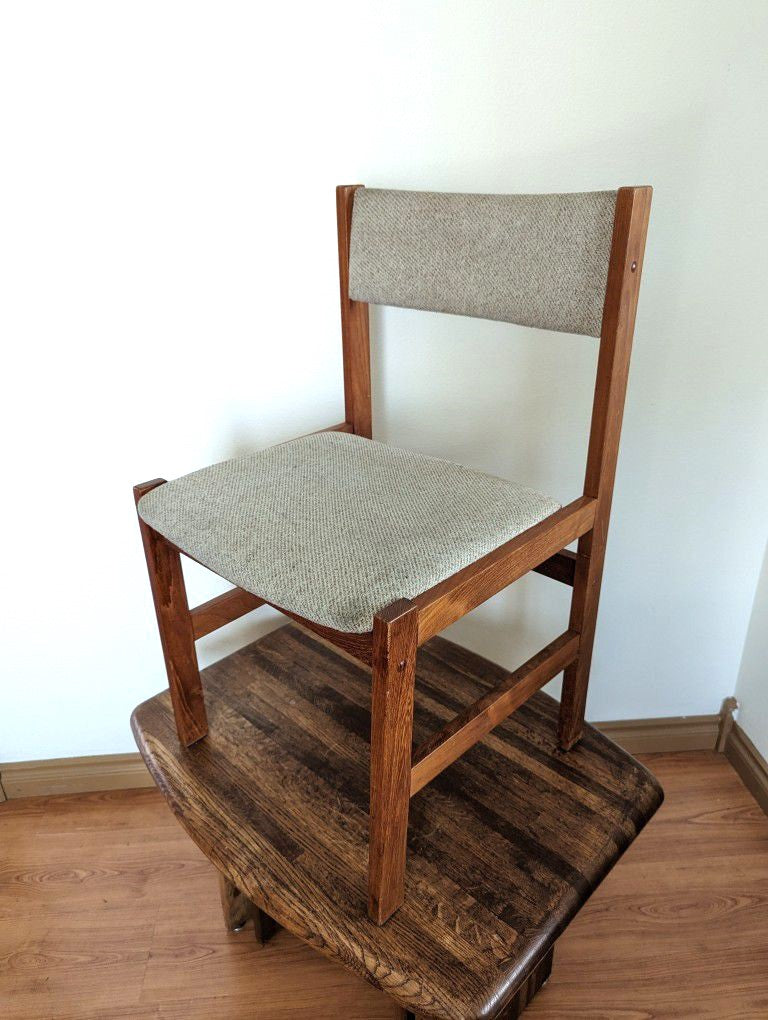 Vintage Danish Modern Style Solid Teak Wood Side Chair by Sun