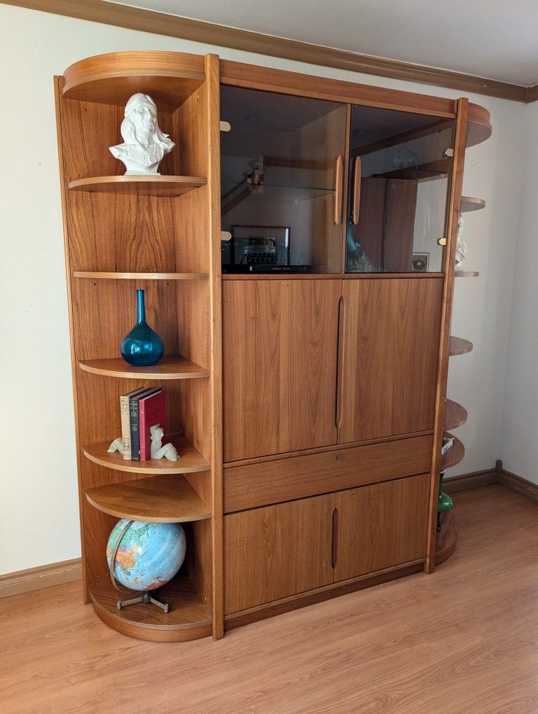 Danish Modern 3 Piece Teak Wall Unit Made In Denmark