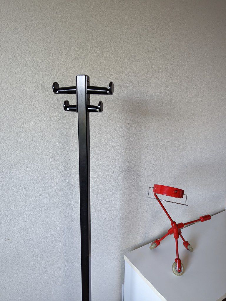 Vintage 80's / 90's Postmodern Black Metal Hat / Coat Rack