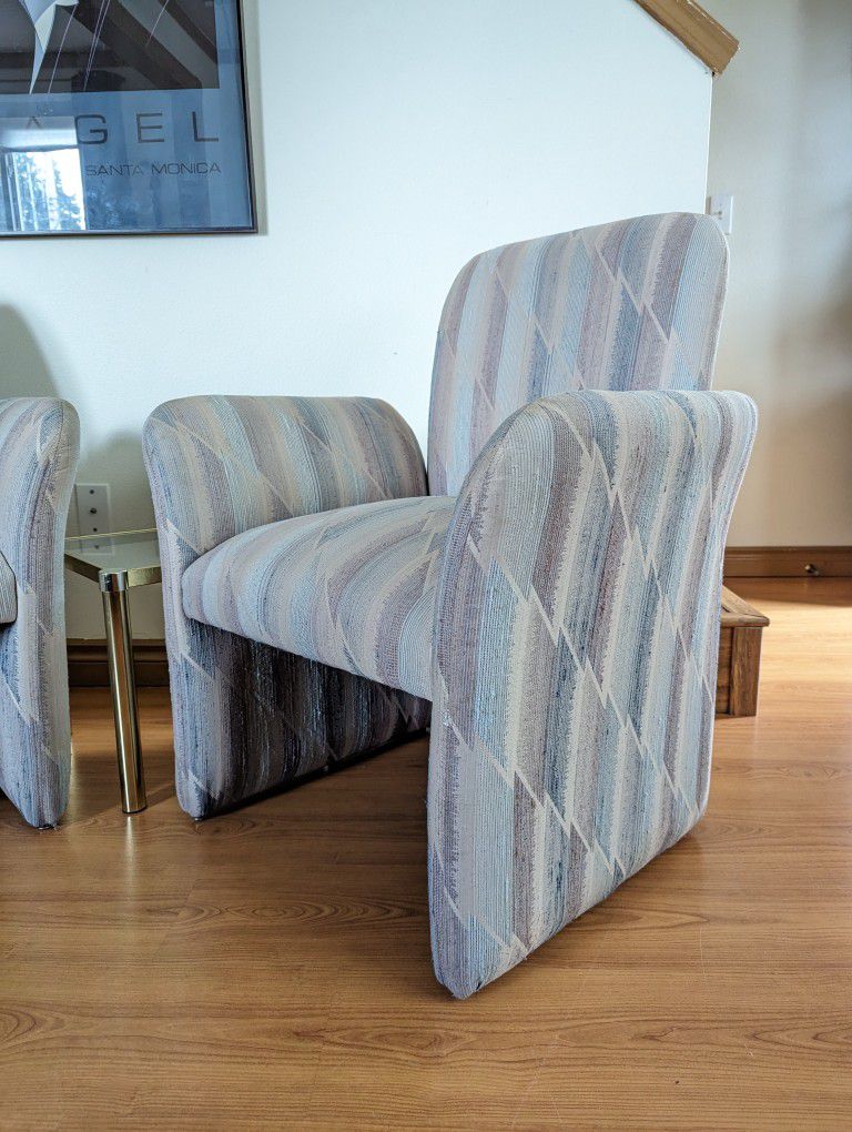 80's 90's Postmodern Vintage Chiclet Club Chairs