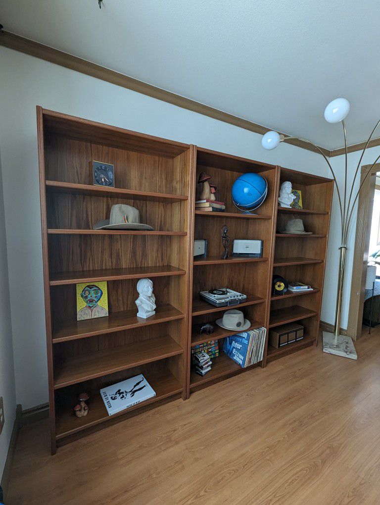 MCM Danish Modern Teak Bookshelf Wall Unit