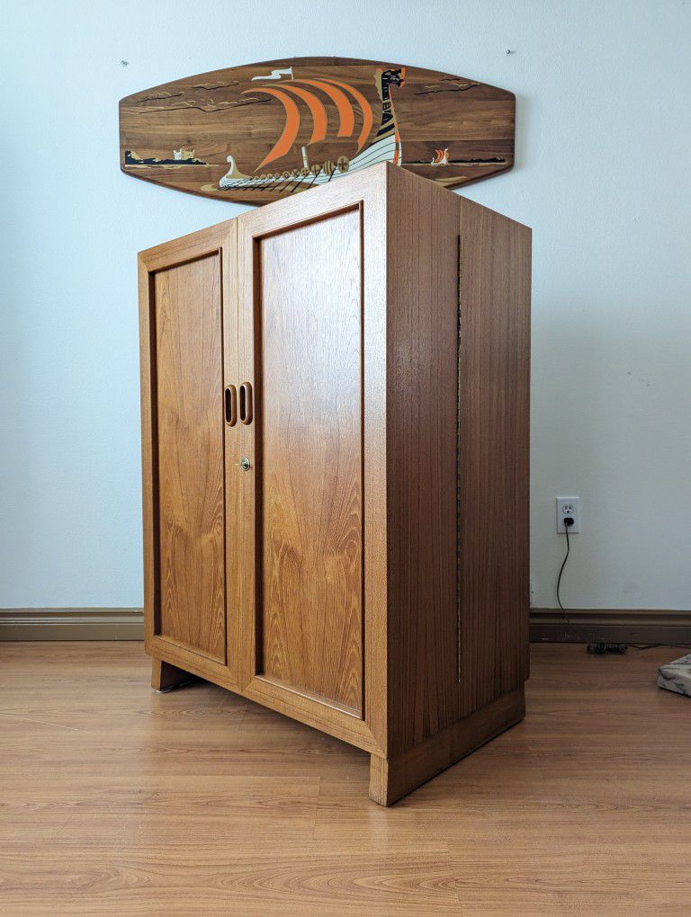 Stunning Danish Teak Magic Box Folding Desk Attributed to Mummenthaler & Meier