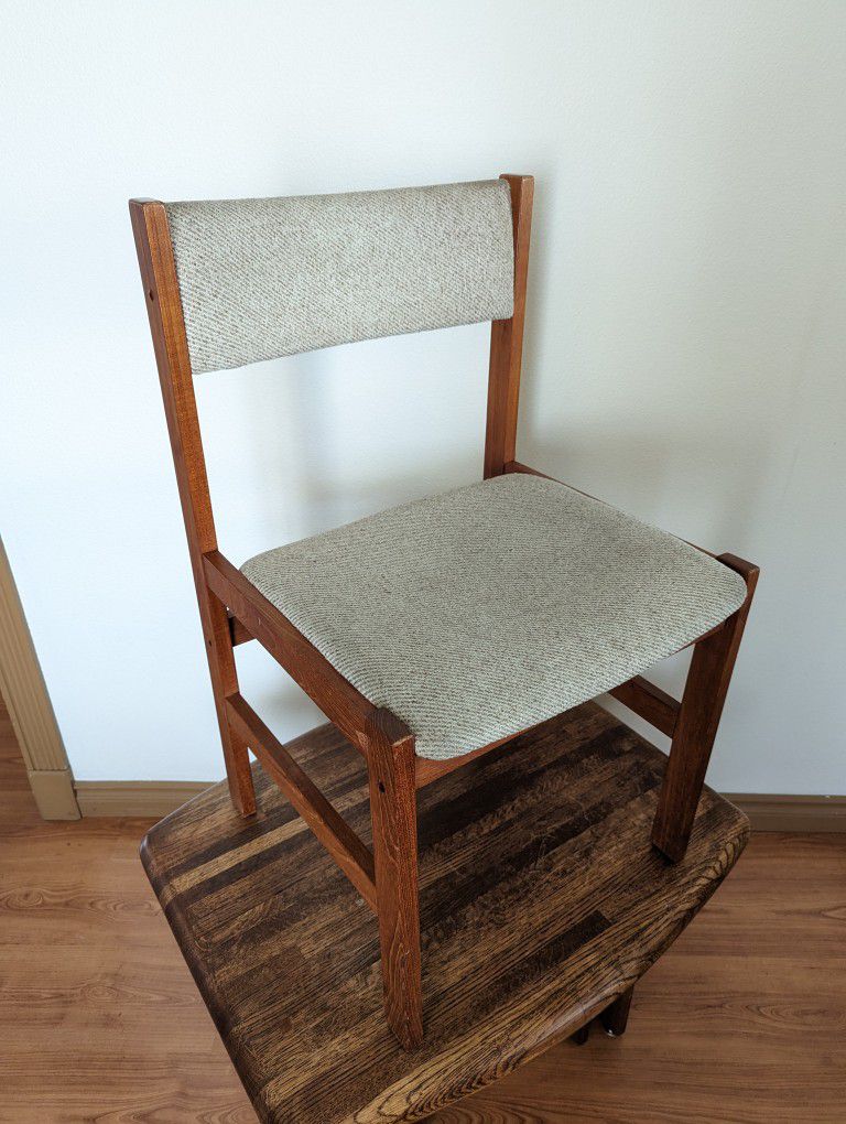 Vintage Danish Modern Style Solid Teak Wood Side Chair by Sun