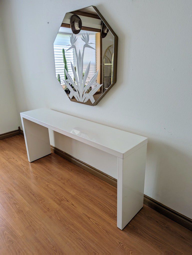 Large Modern White Lacquered Console Table by CB2