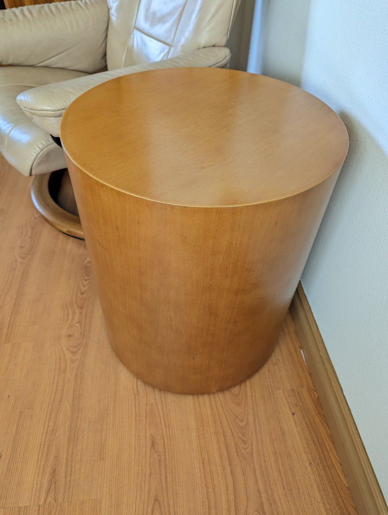 MCM Drum Cylinder Side Table Attributed To Paul Mayen