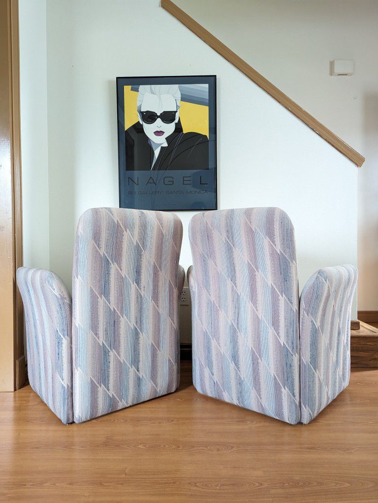 80's 90's Postmodern Vintage Chiclet Club Chairs