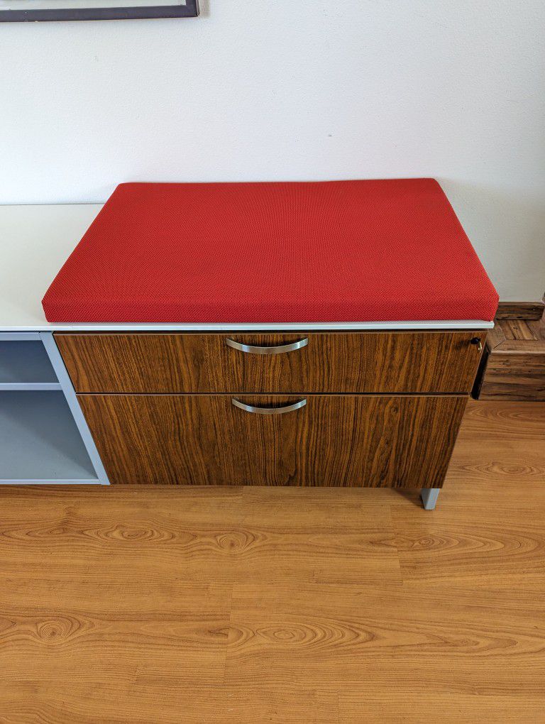 Herman Miller Low Metal Credenza / Record Player Stand & Storage Cabinet