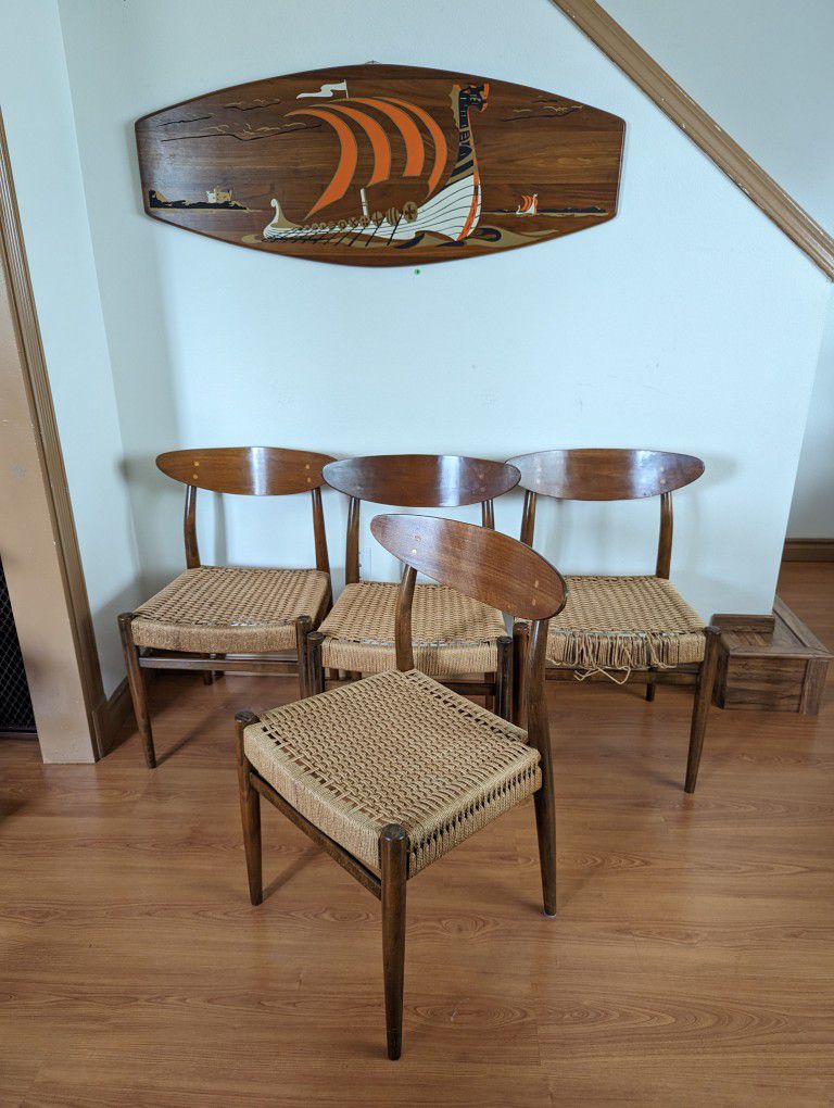 Mid Century Danish Teak Set of Four Chairs by Poul Volther For Frem Rojle