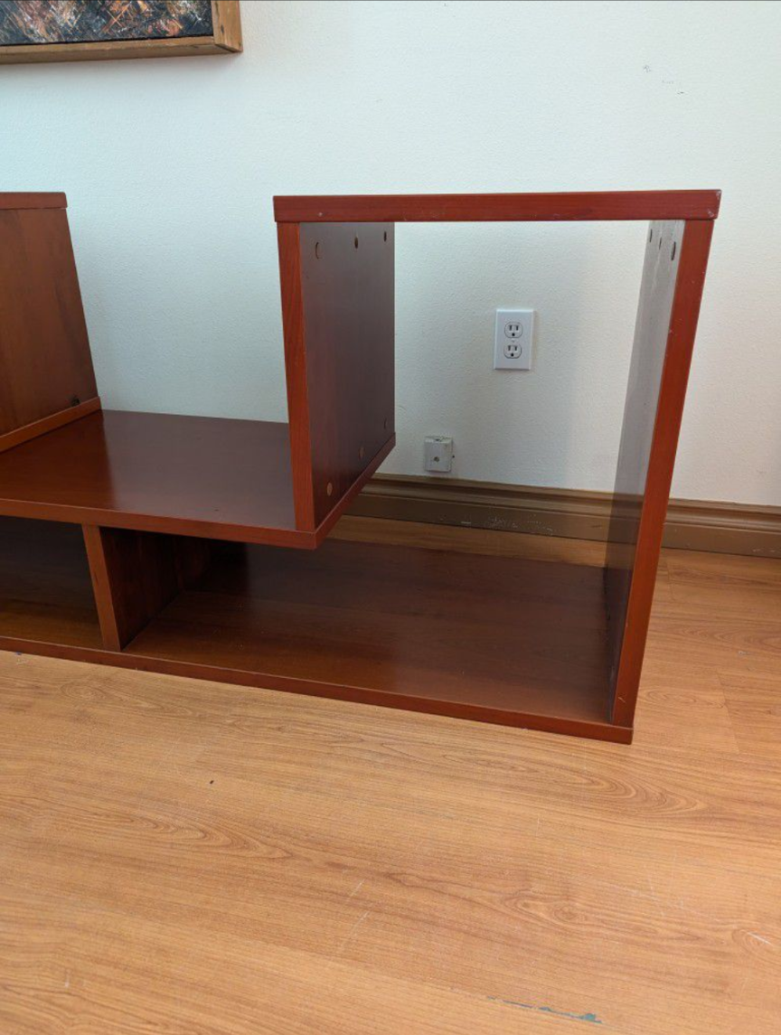 Vintage Danish Modern Teak Modular Shelf / Media Wall Unit / MCM Record Player Stand / Bookshelf