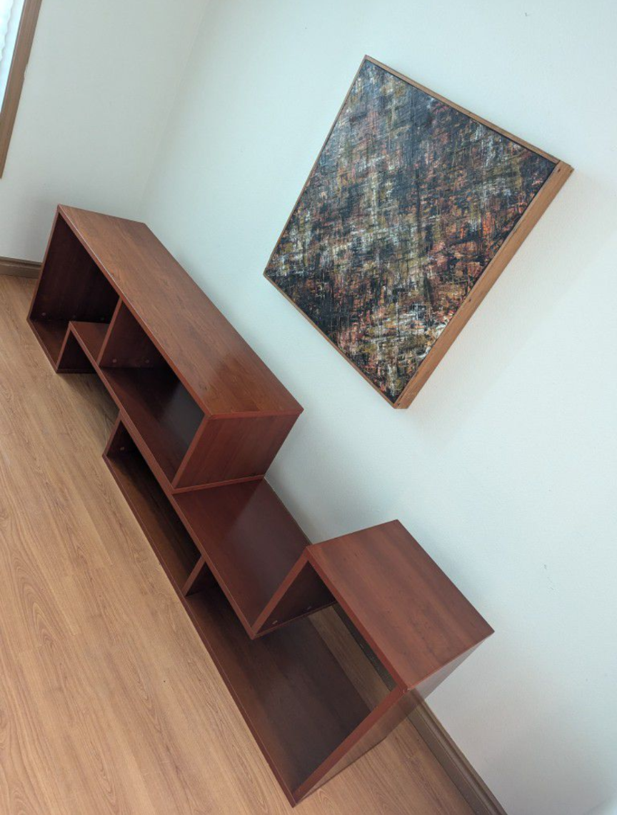 Vintage Danish Modern Teak Modular Shelf / Media Wall Unit / MCM Record Player Stand / Bookshelf